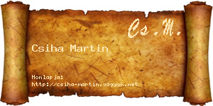Csiha Martin névjegykártya